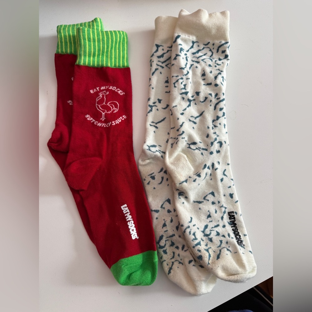 Eat My Socks Blue Cheese Socks & Sriracha Socks